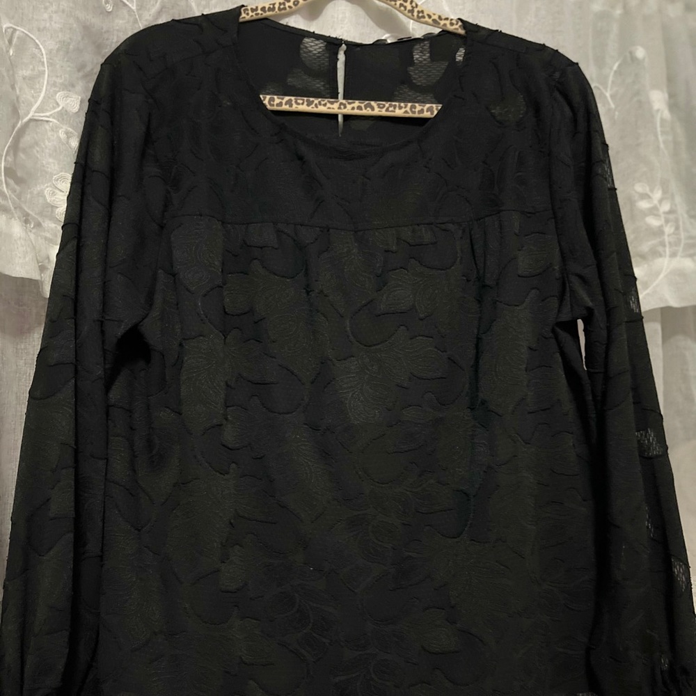 Banana Republic black long sleeve blouse